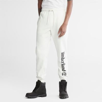 Pánské Kalhoty Timberland Logo Sweatpants Bílé | TI75903-670