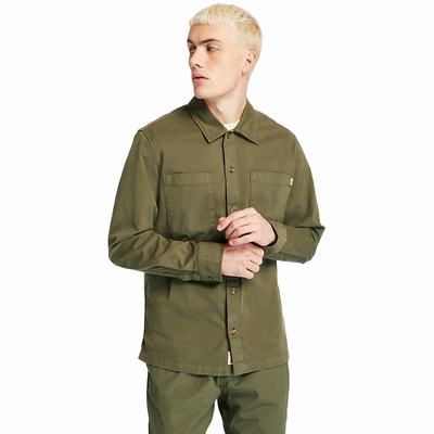 Pánské Košile Timberland Garment-Dyed Twill Tmavě Zelene | TI12654-037