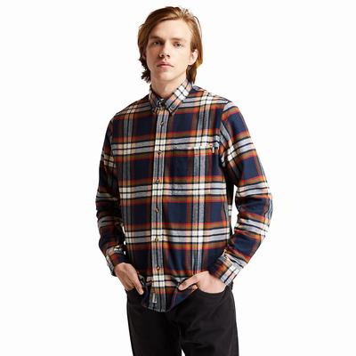 Pánské Košile Timberland Heavy Flannel Check Tmavě Blankyt | TI06245-059