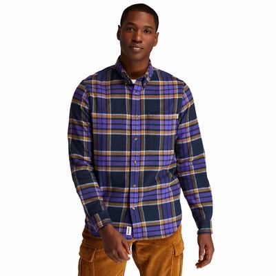 Pánské Košile Timberland Heavy Flannel Check Tmavě Blankyt | TI87250-826
