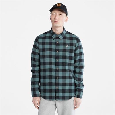 Pánské Košile Timberland Mascoma River Slim-Fit Check Zelene | TI98074-764