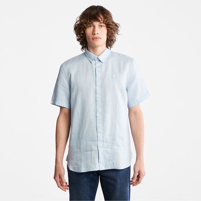 Pánské Košile Timberland Mill River Krátké-Sleeve Světle Blankyt | TI32685-059