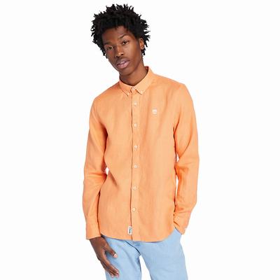 Pánské Košile Timberland Mill River LS Linen Oranžové | TI48127-158