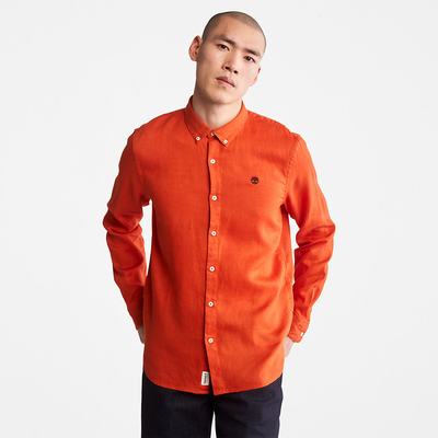 Pánské Košile Timberland Mill River Slim-Fit Linen Oranžové | TI73681-197