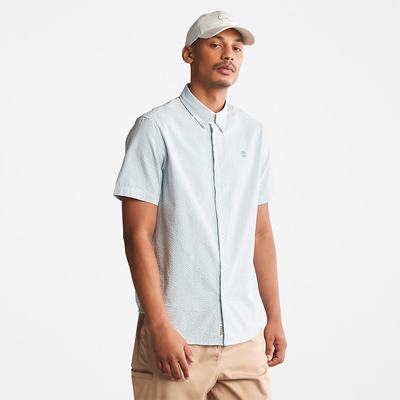 Pánské Košile Timberland SS Seersucker Tyrkysové | TI74853-576
