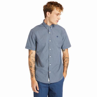 Pánské Košile Timberland Suncook River Krátké-Sleeve Poplin Blankyt | TI03694-297