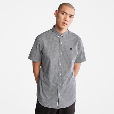 Pánské Košile Timberland Suncook River Krátké-Sleeve Poplin Tmavě Blankyt | TI98152-134