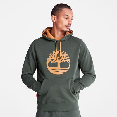 Pánské Mikiny S Kapucí Timberland Heritage Logo Tmavě Zelene | TI08759-604