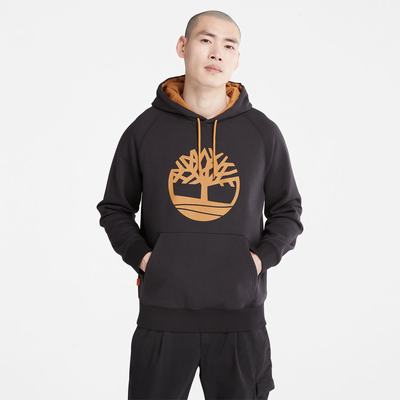 Pánské Mikiny S Kapucí Timberland Heritage Logo Černé | TI74380-390
