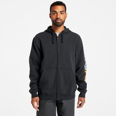 Pánské Mikiny S Kapucí Timberland PRO® Hood Honcho Sport Zip-Front Černé | TI87021-164