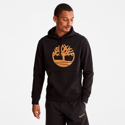 Pánské Mikiny S Kapucí Timberland Tree-Logo Černé Hnědé | TI27356-567