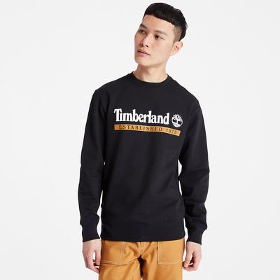 Pánské Mikiny Timberland Established 1973 Crew Černé | TI92038-021