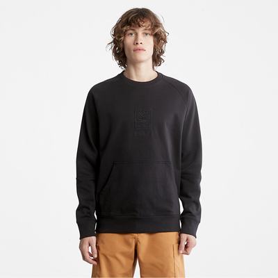 Pánské Mikiny Timberland Heavyweight Crewneck Logo Černé | TI19302-184