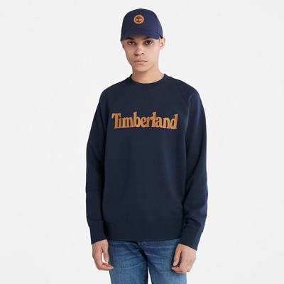 Pánské Mikiny Timberland Heritage Logo Tmavě Blankyt | TI58430-243