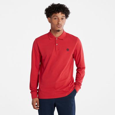 Pánské Polo Triko Timberland Millers River LS Červené | TI02784-243