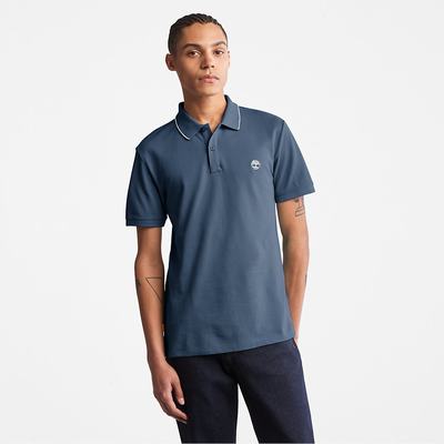 Pánské Polo Triko Timberland Millers River Print-Collar Tmavě Blankyt | TI26047-648