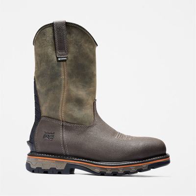 Pánské Pracovní Boty Timberland True Grit Pull On Composite Špicí Waterproof Hnědé | TI08512-396