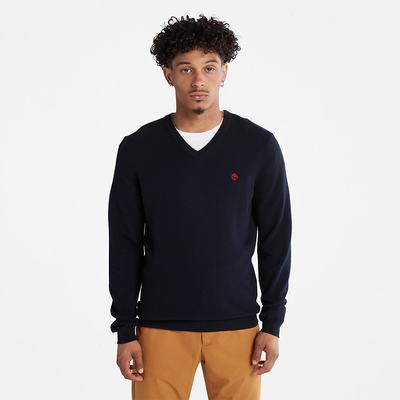 Pánské Svetry Timberland Cohas Brook V-Neck Tmavě Blankyt | TI73208-513