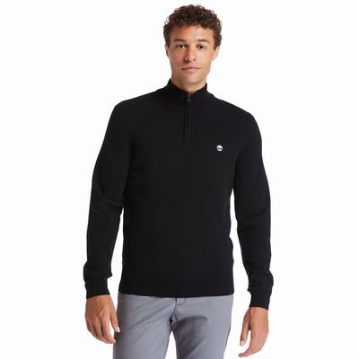 Pánské Svetry Timberland Cohas Brook Zip-neck Černé | TI28053-029