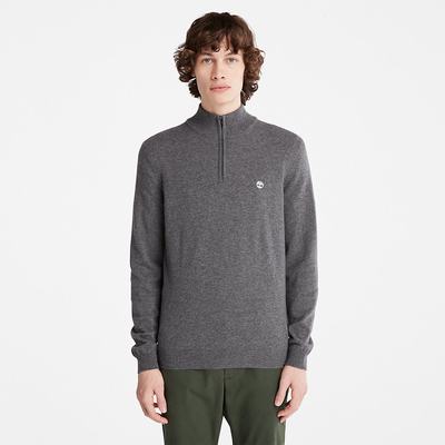 Pánské Svetry Timberland Cohas Brook Zip-neck Tmavě Šedé | TI67549-937