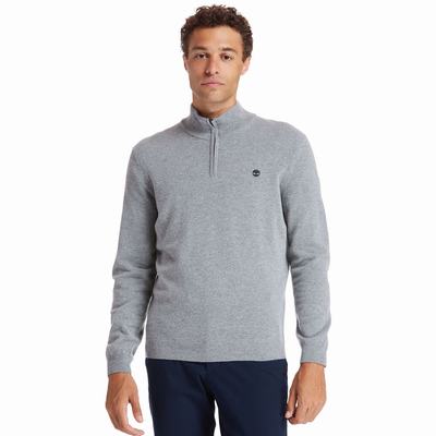 Pánské Svetry Timberland Cohas Brook Zip-neck Šedé | TI81293-728