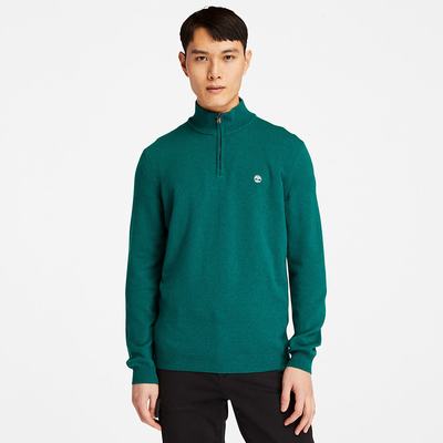 Pánské Svetry Timberland Cohas Brook Zip-neck Zelene | TI95861-057