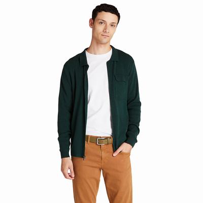 Pánské Svetry Timberland Full-Zip Zelene | TI52479-235