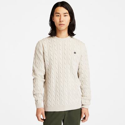 Pánské Svetry Timberland Phillips Brook Cable-knit Bílé | TI26407-258