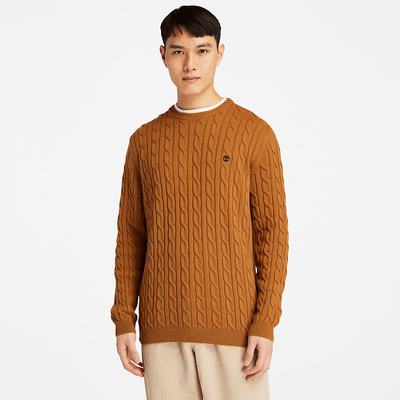 Pánské Svetry Timberland Phillips Brook Cable-knit Hnědé | TI57829-289