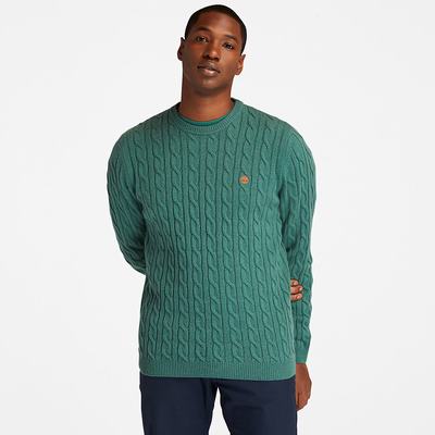 Pánské Svetry Timberland Phillips Brook Cable-knit Zelene | TI59410-421