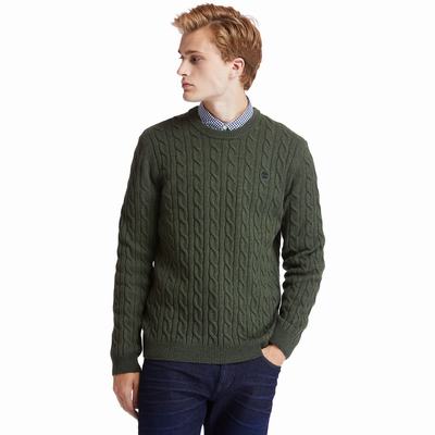 Pánské Svetry Timberland Phillips Brook Cable-knit Zelene | TI67290-106