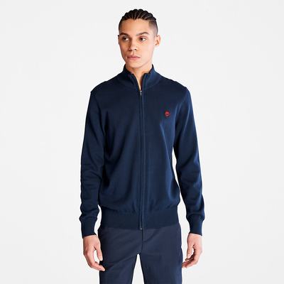Pánské Svetry Timberland Williams River Full-Zip Tmavě Blankyt | TI72681-572