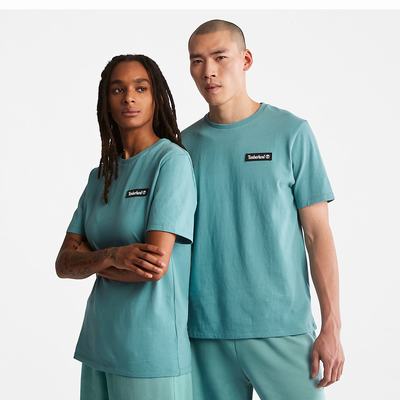 Pánské Tričko Timberland All Gender Heavyweight Badge T-Shirt Tyrkysové | TI23814-512