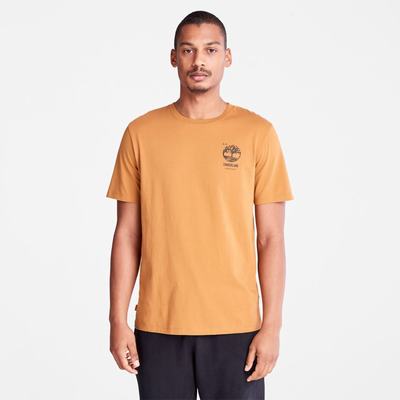 Pánské Tričko Timberland Back-Graphic T-Shirt Hnědé | TI14675-758