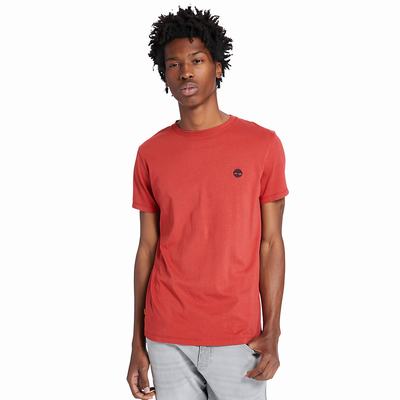 Pánské Tričko Timberland Bavlněné Logo T-Shirt Červené | TI90528-389