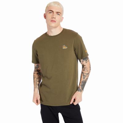 Pánské Tričko Timberland Boot Logo T-Shirt Zelene | TI03165-874