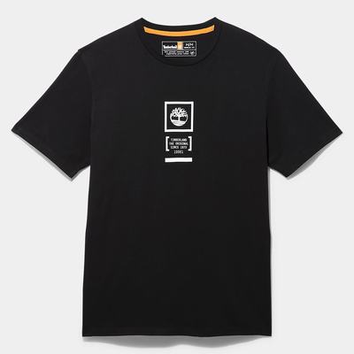 Pánské Tričko Timberland Camo Logo T-Shirt Černé | TI37460-302