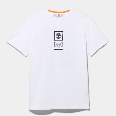 Pánské Tričko Timberland Camo Logo T-Shirt Bílé | TI96340-981