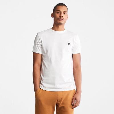 Pánské Tričko Timberland Dunstan River Crew Tee Bílé | TI03795-201