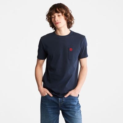 Pánské Tričko Timberland Dunstan River Pocket T-Shirt Tmavě Blankyt | TI23197-075