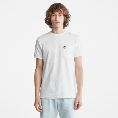 Pánské Tričko Timberland Dunstan River Pocket T-Shirt Bílé | TI24635-389