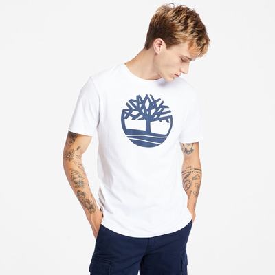 Pánské Tričko Timberland Kennebec River Tree Logo T-Shirt Bílé | TI26937-453