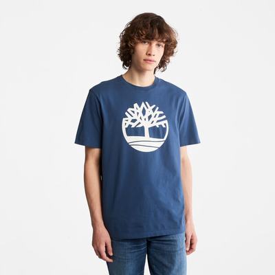 Pánské Tričko Timberland Kennebec River Tree-Logo Tee Tmavě | TI46231-345