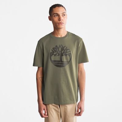 Pánské Tričko Timberland Kennebec River Tree Logo T-Shirt Tmavě Zelene | TI72063-486