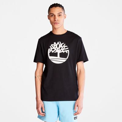 Pánské Tričko Timberland Kennebec River Tree Logo T-Shirt Černé | TI95123-932