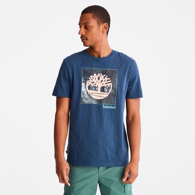 Pánské Tričko Timberland Logo Slub T-Shirt Tmavě | TI10942-041