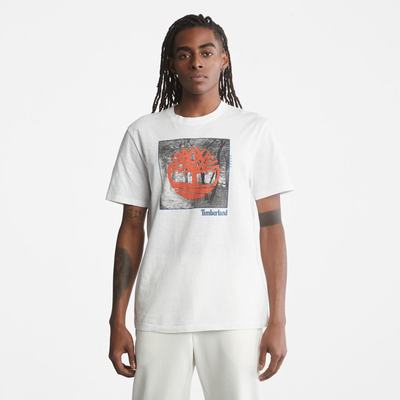 Pánské Tričko Timberland Logo Slub T-Shirt Bílé | TI36250-506