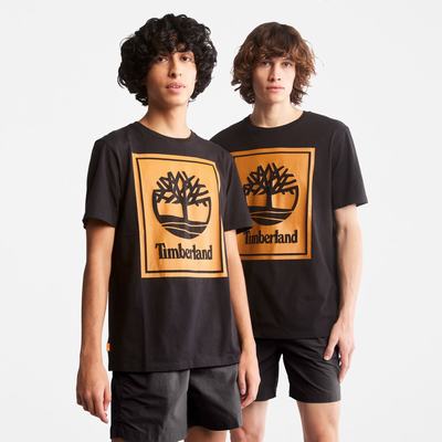 Pánské Tričko Timberland Logo T-Shirt Černé Hnědé | TI28367-260