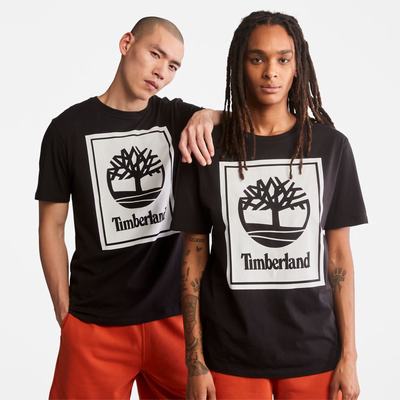 Pánské Tričko Timberland Logo T-Shirt Černé Bílé | TI98042-810