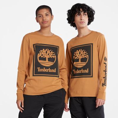 Pánské Tričko Timberland Long-Sleeve Logo T-Shirt Hnědé Černé | TI34915-268